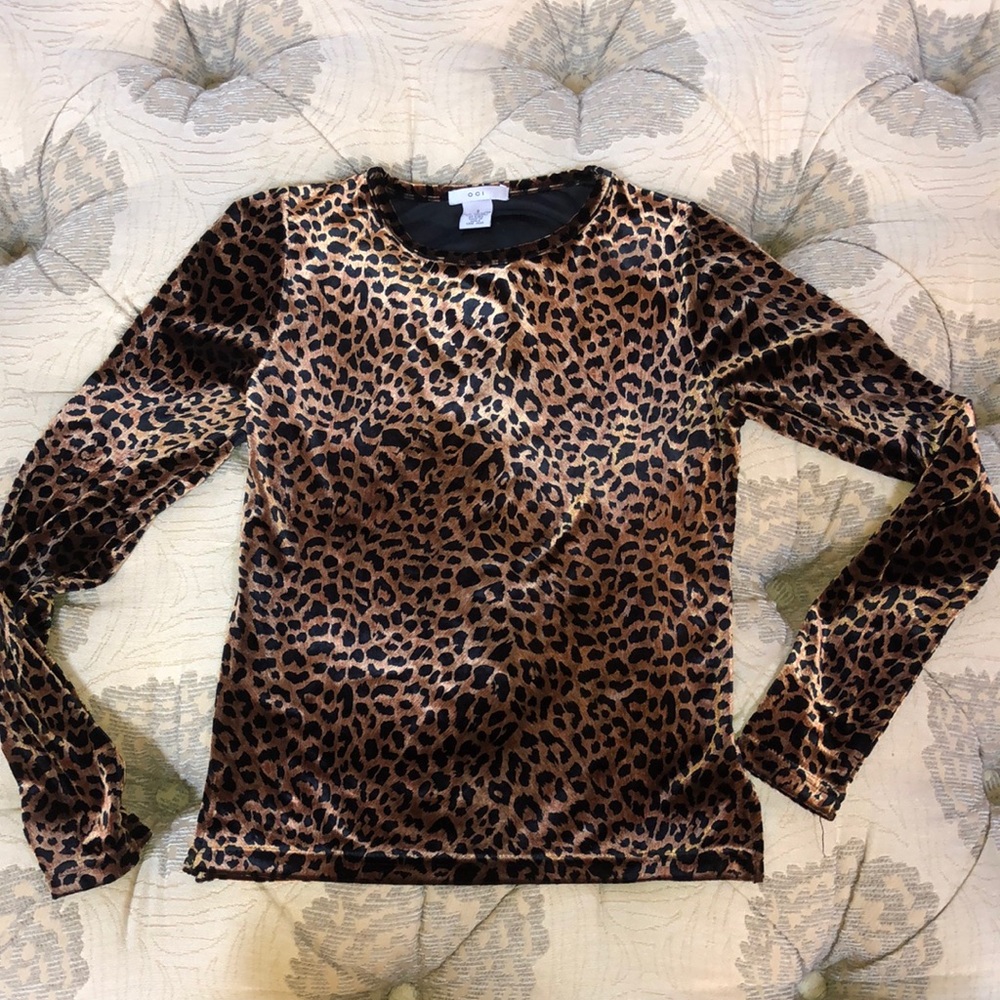 Small Velvet Cheetah Print Top
